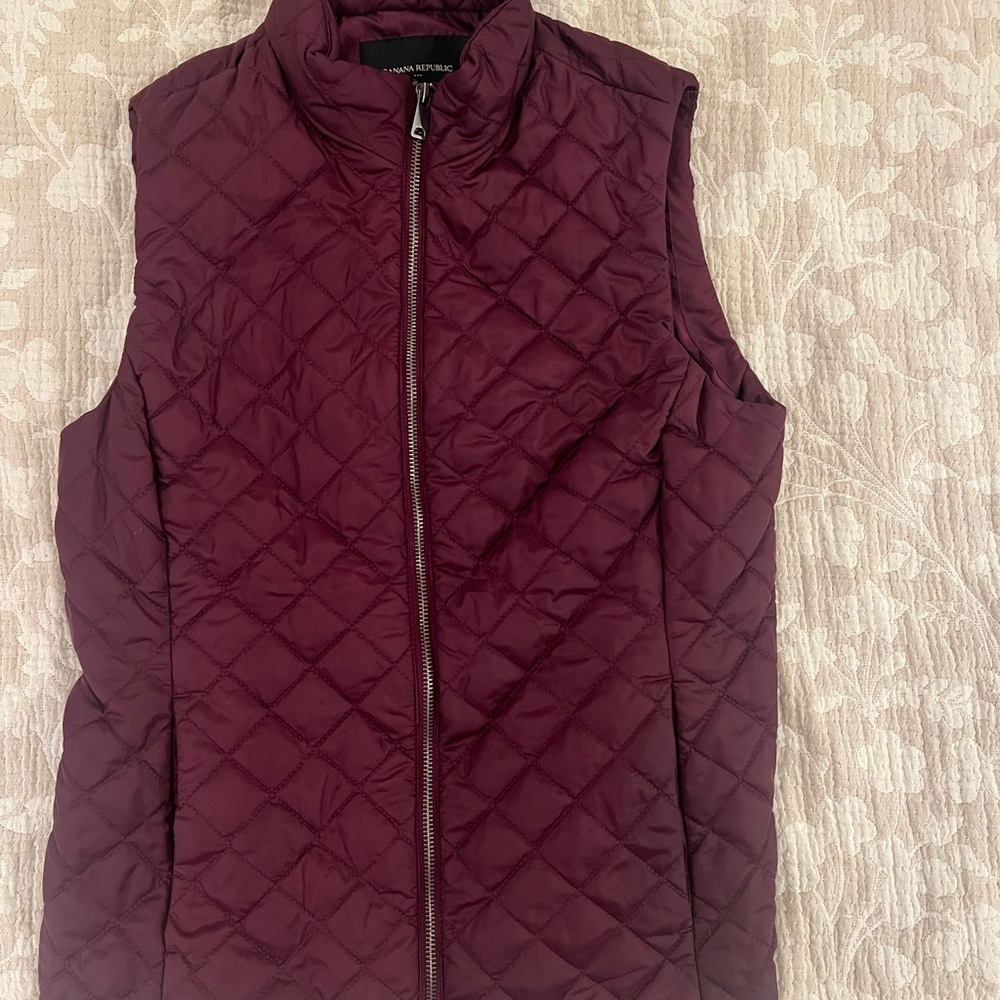 Banana Republic Deep Purple Quilted Vest